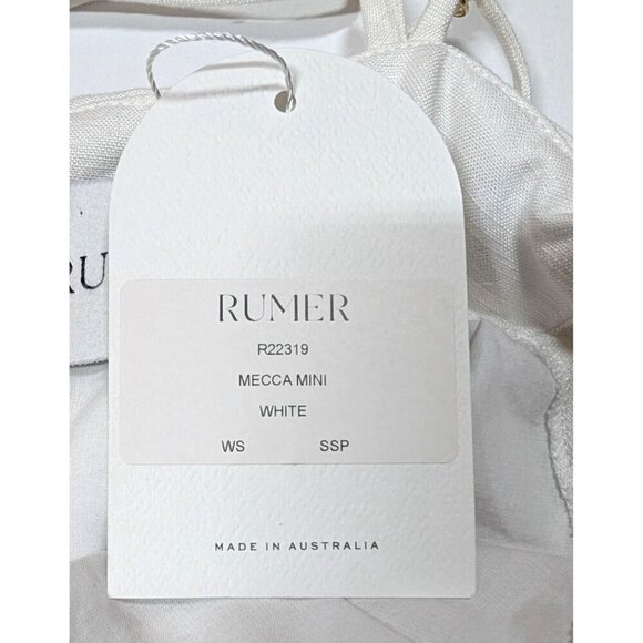 Rumer The Label Dress Mecca Mini 100% Linen Bodycon Going Out Party White Small - Picture 5 of 15